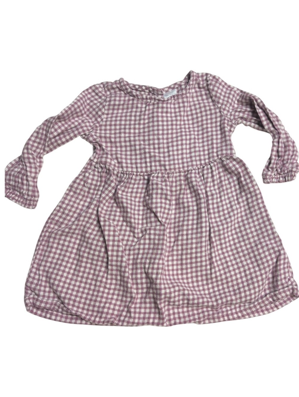 CARTER'S Purple And White Plaid Flannel Long Sleeve Dress